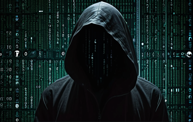 **Mysterious Figure "Dev M"**: A shadowy, enigmatic figure surrounded by digital code and social media icons, suggesting secrecy and online virality. Emphasize a sense of anonymity and intrigue.