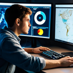 A focused young adult gamer, fully clothed in comfortable, modest casual wear, intently analyzing a complex strategy game interface on a large monitor in a clean, modern gaming room. The screen displays intricate skill trees, tactical maps, and resource management statistics, with no violent or explicit imagery. The gamer has a thoughtful expression, with well-formed hands resting on a keyboard and mouse. The lighting is bright and even. safe for work, appropriate content, fully clothed, professional, perfect anatomy, correct proportions, natural pose, well-formed hands, proper finger count, natural body proportions, professional photography, high quality, sharp focus, detailed.
